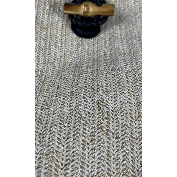 Jen & Co. Woven Rattan Straw Crossbody Bag Tassel Bamboo‎ Toggle Vegan Leather - Picture 6 of 9